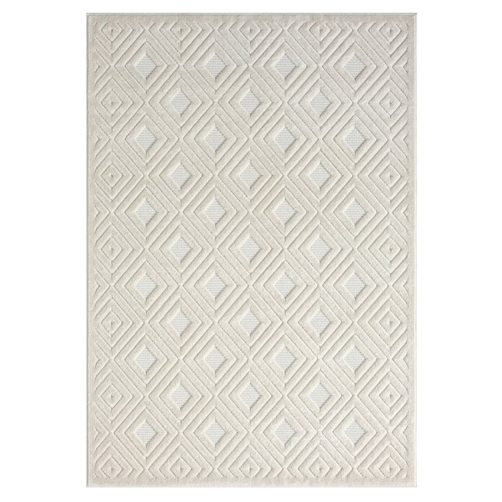 5' X 7' Beige Geometric Area Rug