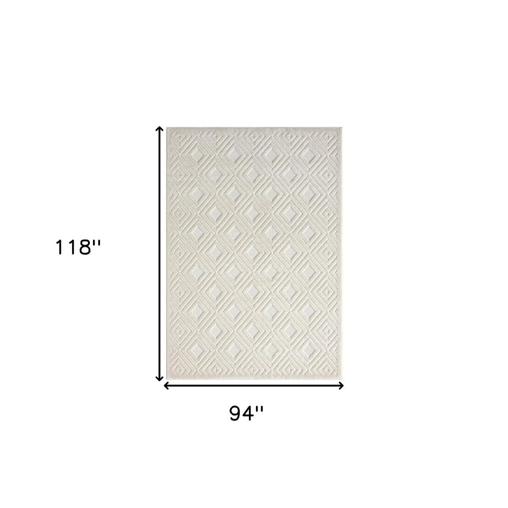 5' X 7' Beige Geometric Area Rug