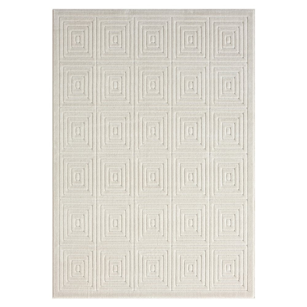 5' X 7' Ivory Geometric Area Rug