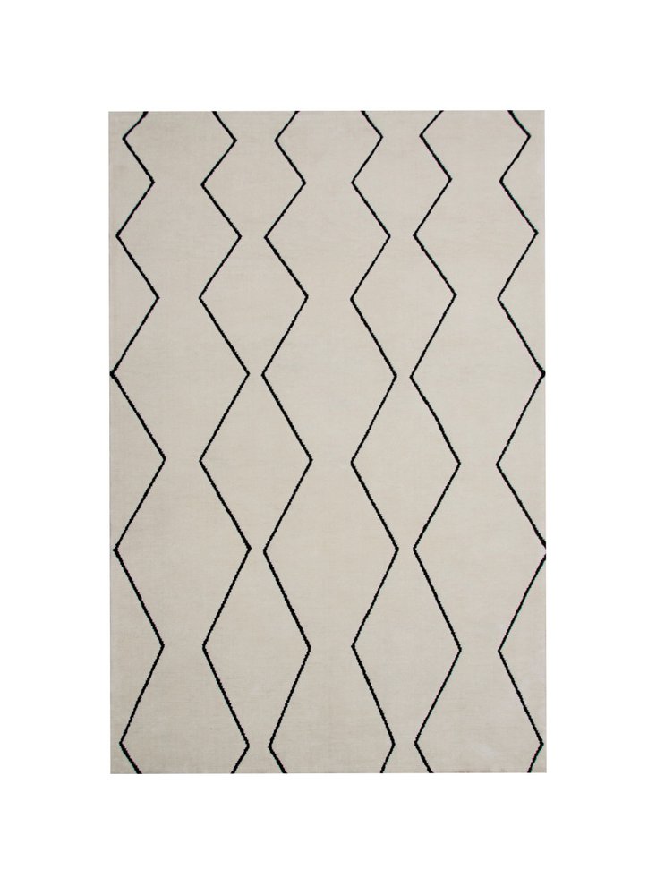 7' X 10' Beige and Black Geometric Power Loom Distressed Non Skid Area Rug