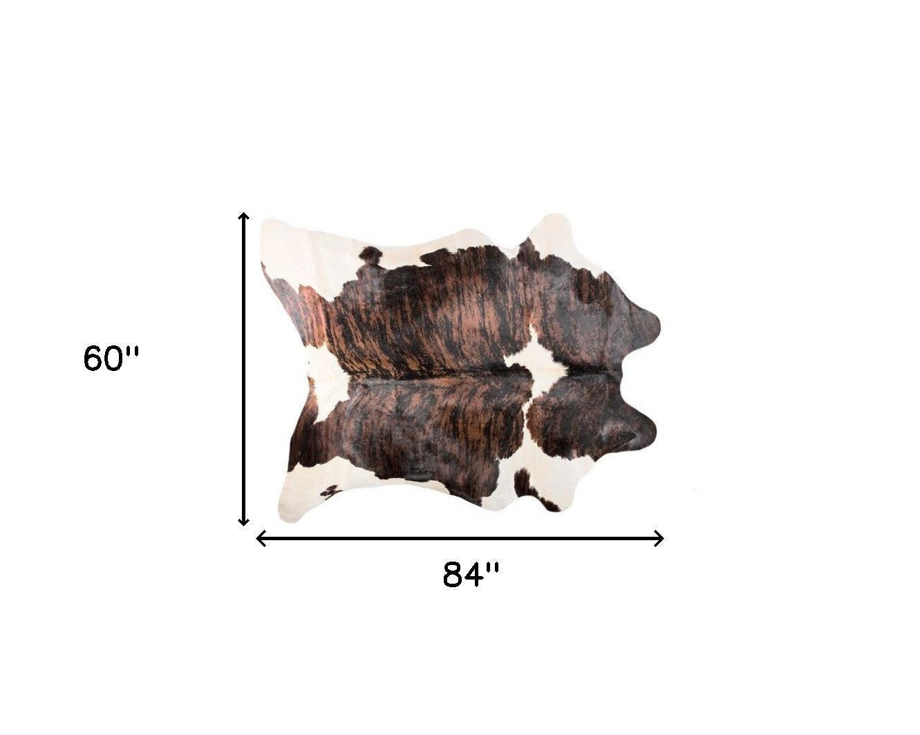 5' X 7' Brown and White Cowhide Hand Knotted Area Rug