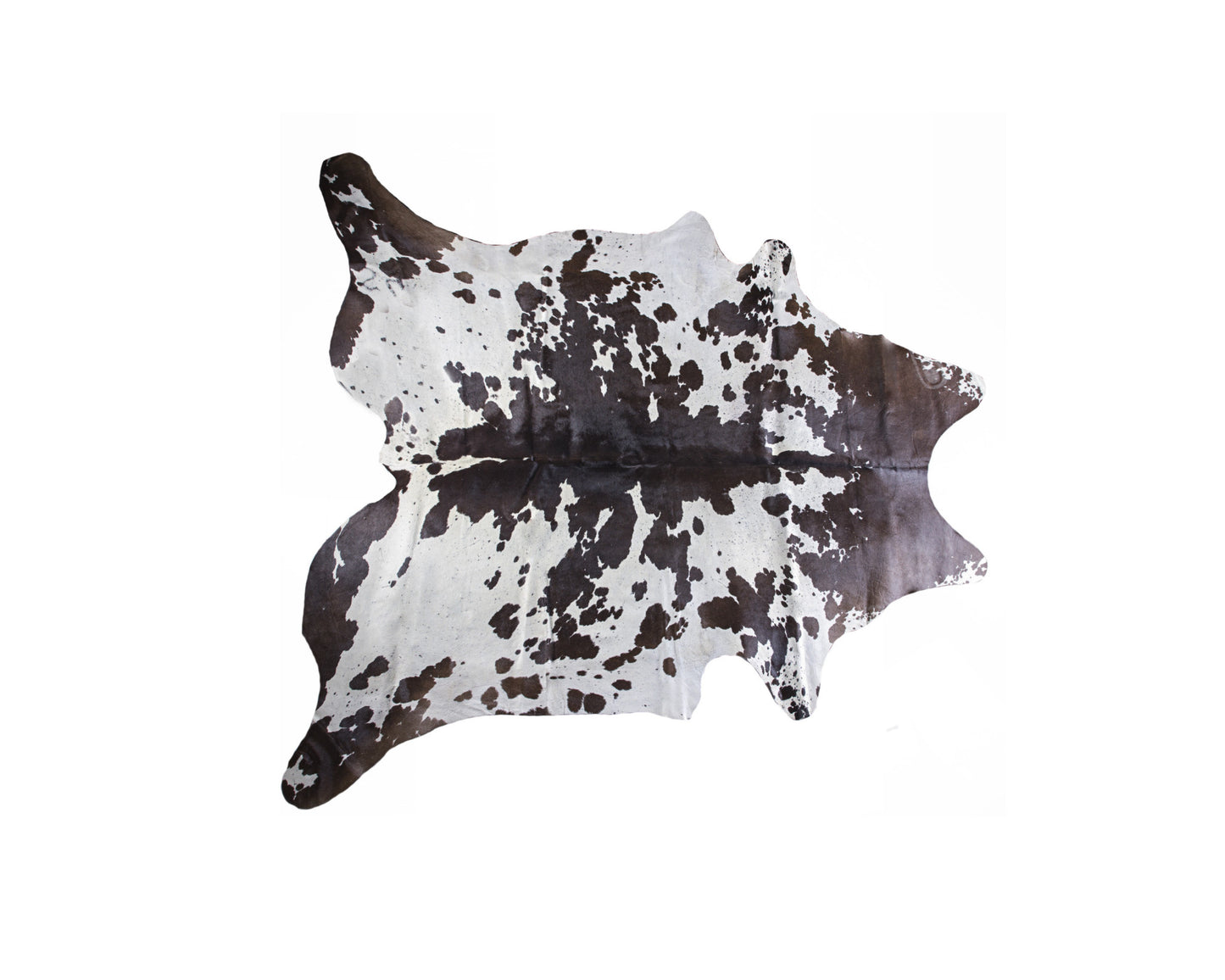 5' X 7' Brown and White Cowhide Hand Knotted Area Rug