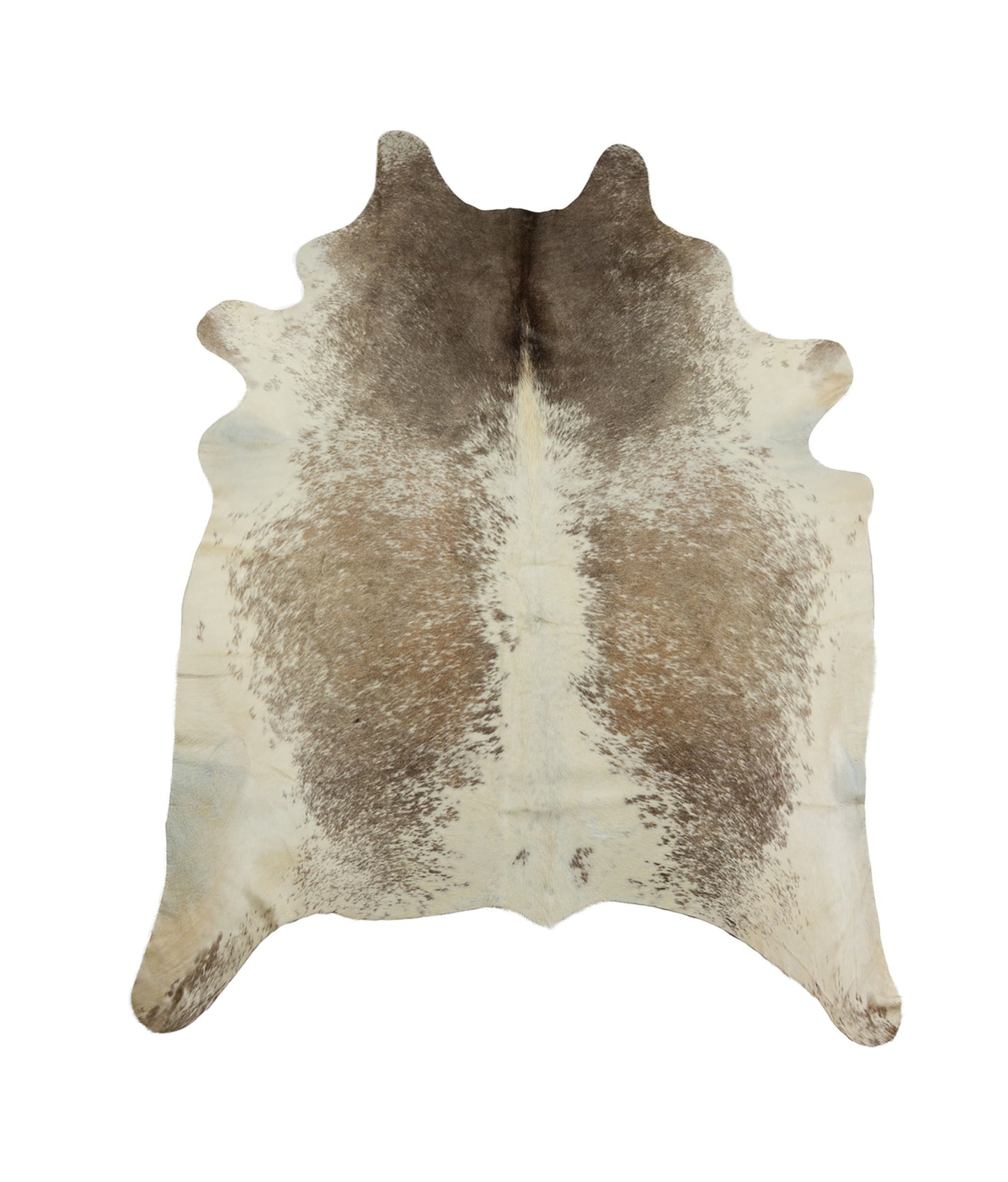 5' X 7' Brown and White Cowhide Hand Knotted Area Rug