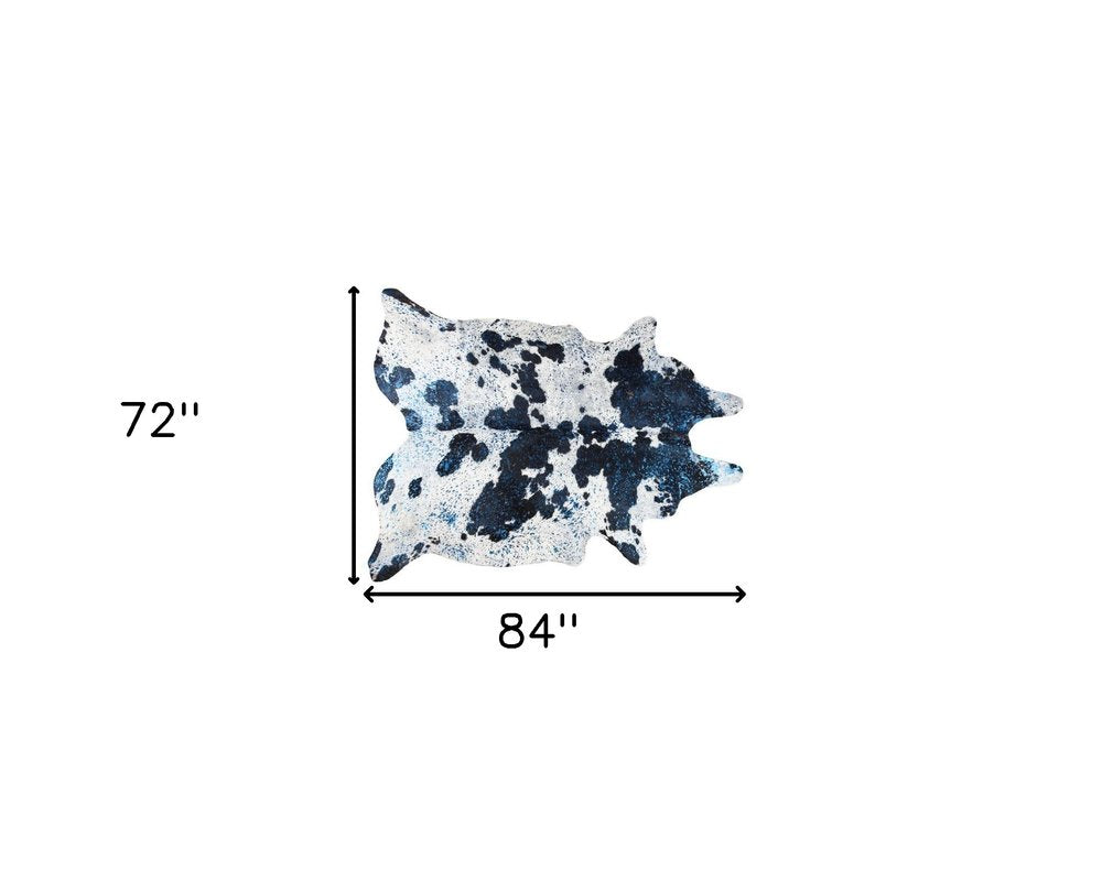 6' X 7' Brown and Silver Cowhide Hand Knotted Area Rug