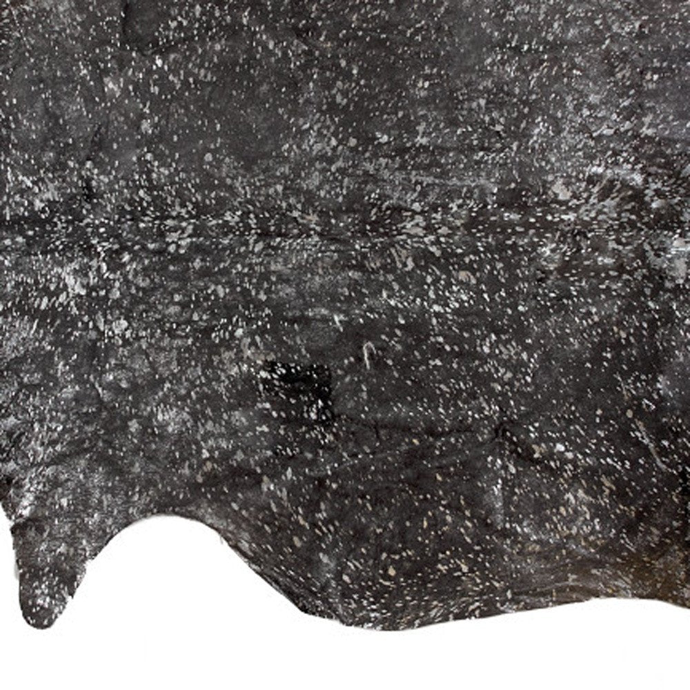 6' X 7' Brown and Silver Cowhide Hand Knotted Area Rug