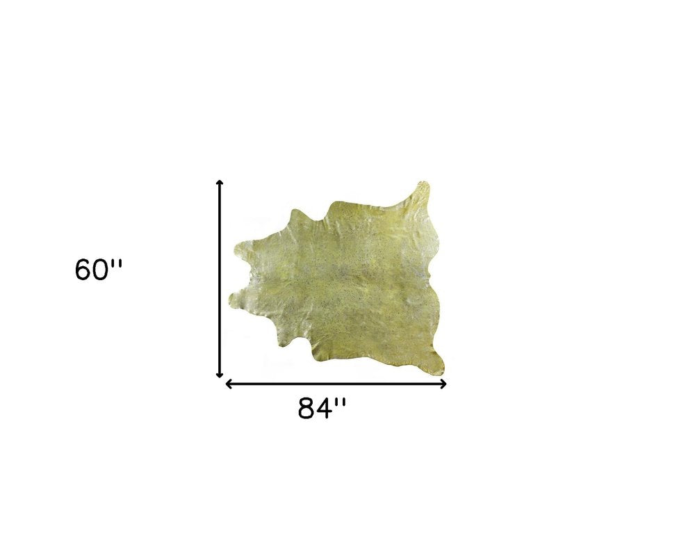 6' X 7' Brown and Silver Cowhide Hand Knotted Area Rug