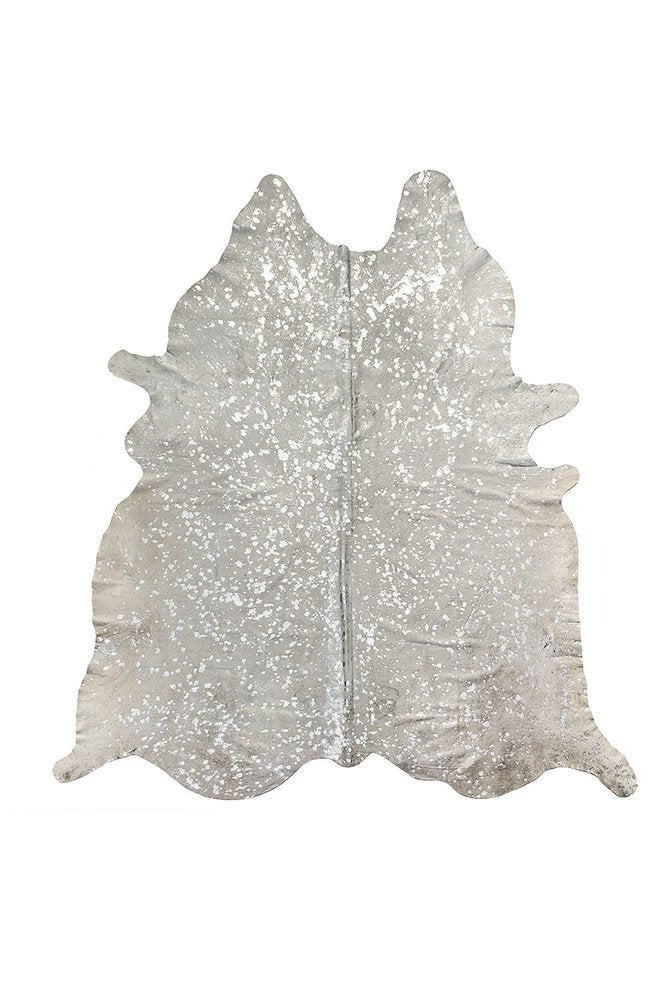 6' X 7' Brown and Silver Cowhide Hand Knotted Area Rug