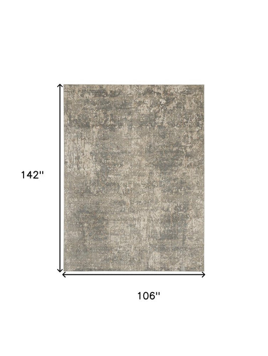 9' X 12' Beige and Gray Abstract Power Loom Area Rug