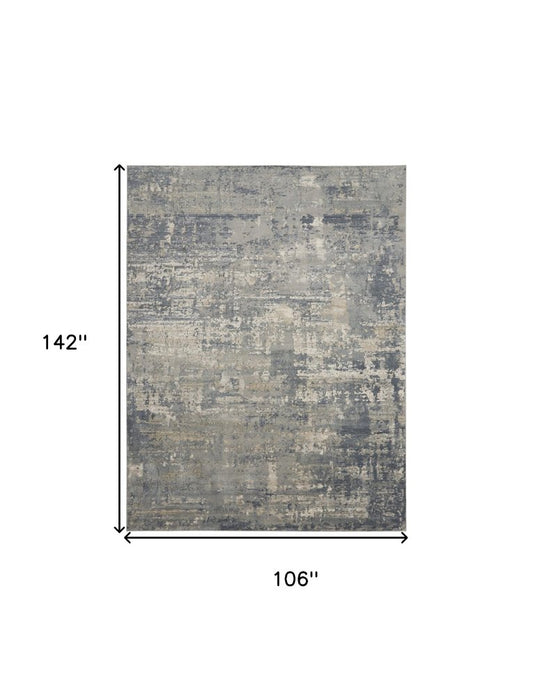 9' X 12' Beige and Gray Abstract Power Loom Area Rug