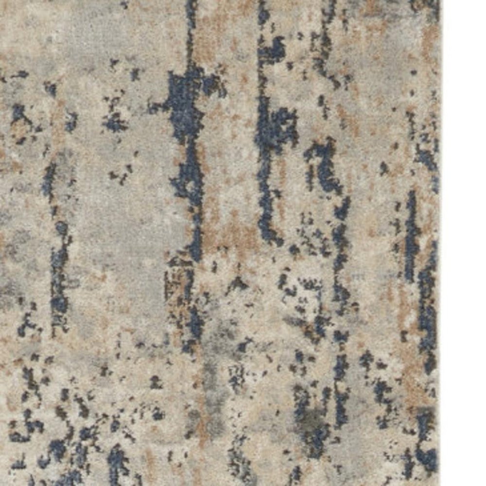16' Beige And Gray Abstract Runner Rug
