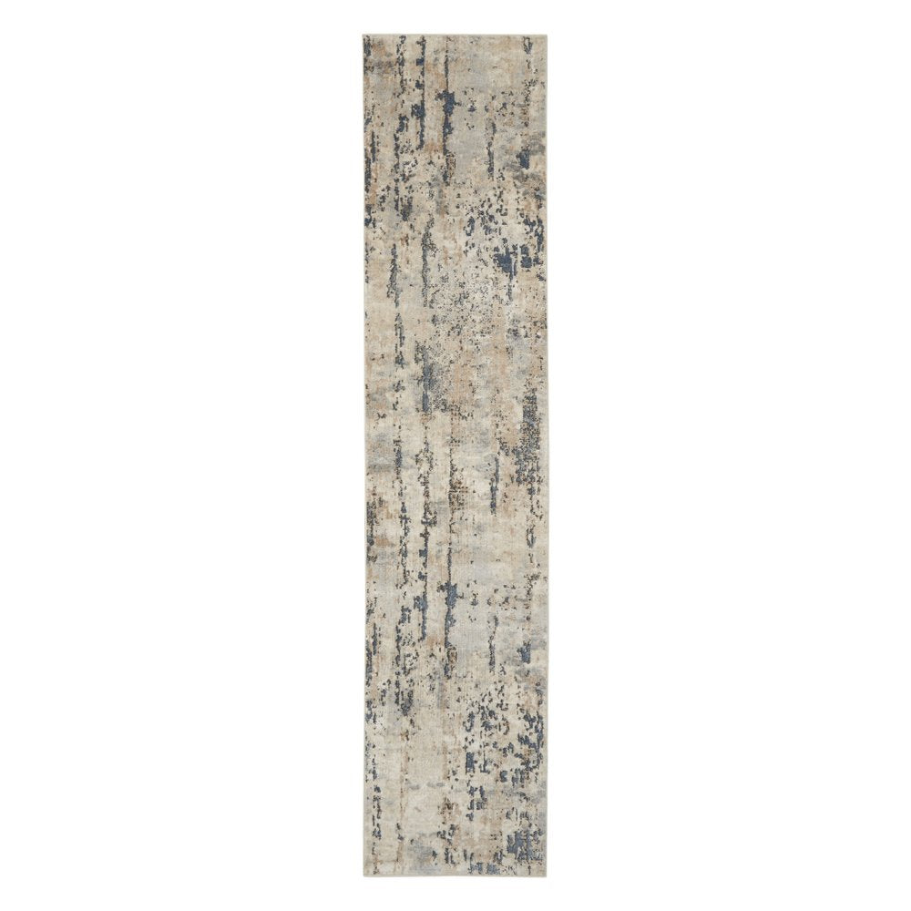 16' Beige And Gray Abstract Runner Rug