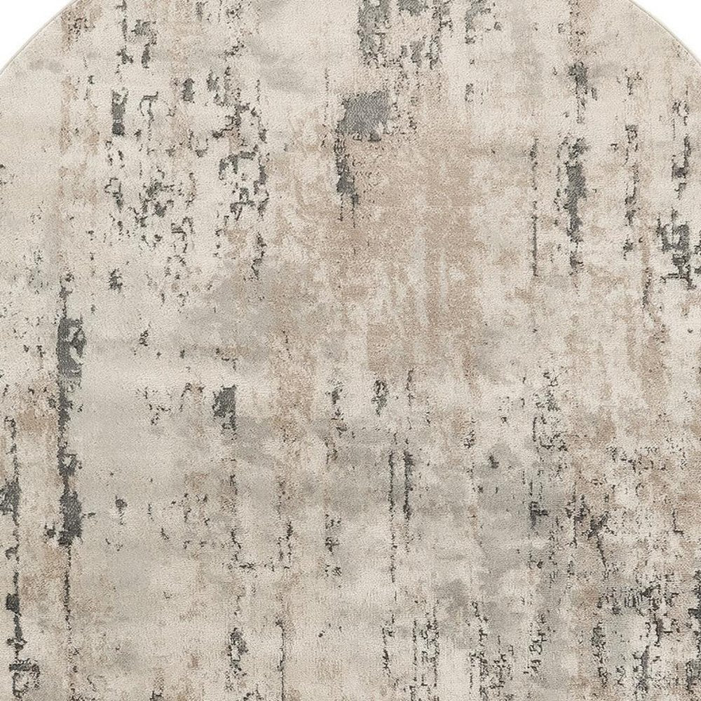 6' X 9' Beige and Gray Abstract Power Loom Area Rug
