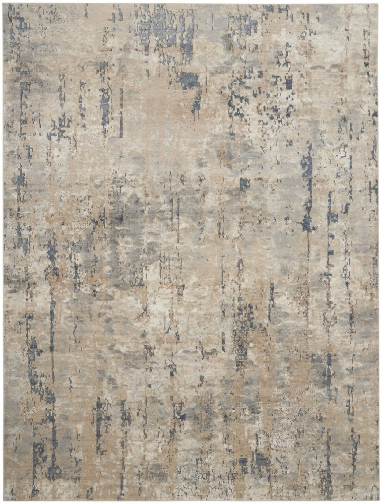 12' X 15' Beige and Gray Abstract Power Loom Area Rug
