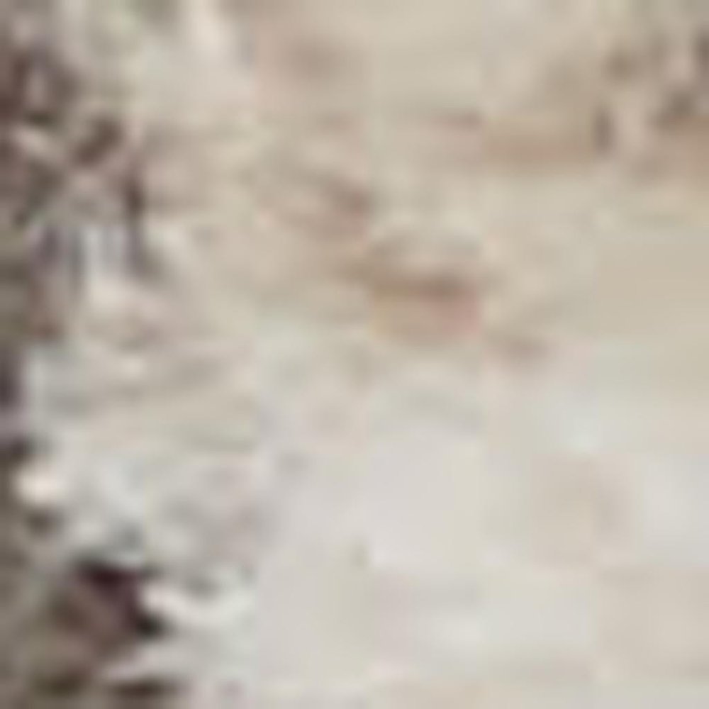 4' Beige and Gray Square Medallion Power Loom Distressed Area Rug