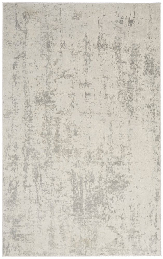 4' X 6' Gray and Ivory Abstract Power Loom Area Rug