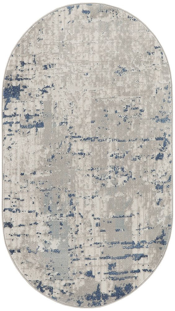 3' X 5' Gray and Ivory Abstract Power Loom Area Rug