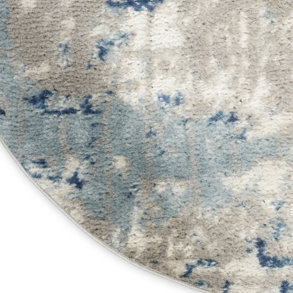 3' X 5' Gray and Ivory Abstract Power Loom Area Rug