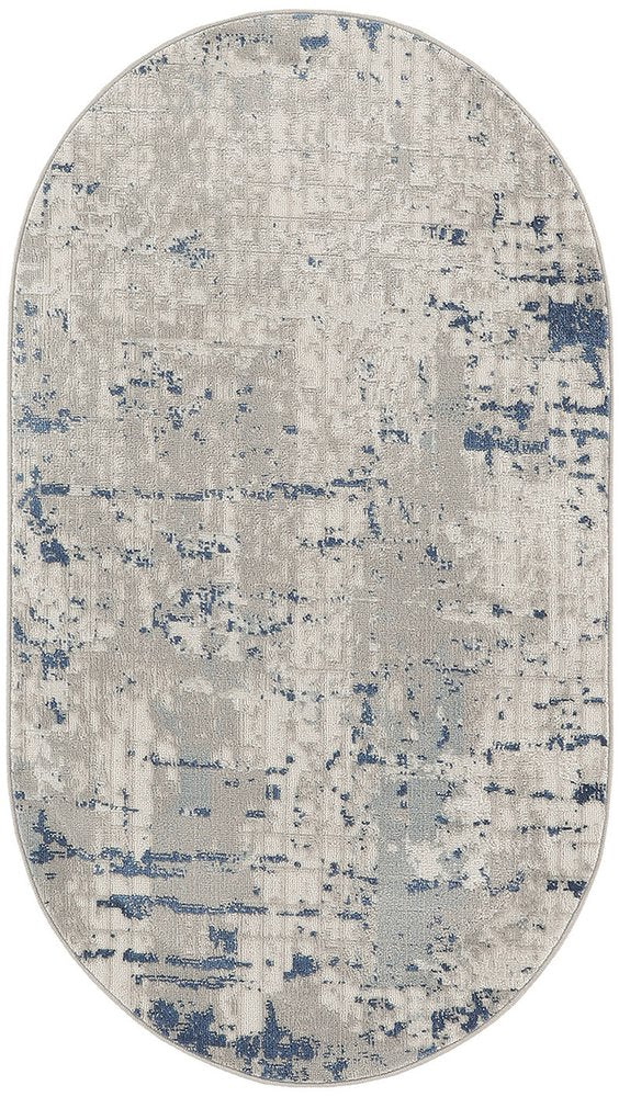 3' X 5' Gray and Ivory Abstract Power Loom Area Rug
