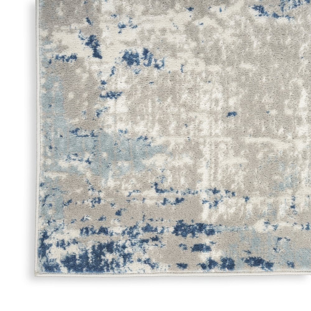 16' Gray And Ivory Abstract Runner Rug