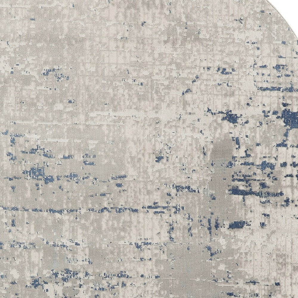 5' X 8' Gray and Ivory Abstract Power Loom Area Rug