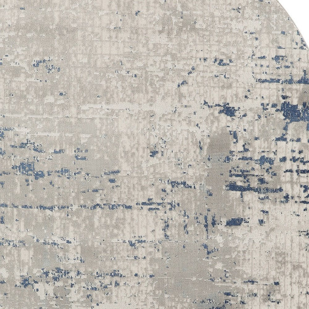 6' X 9' Gray and Ivory Abstract Power Loom Area Rug