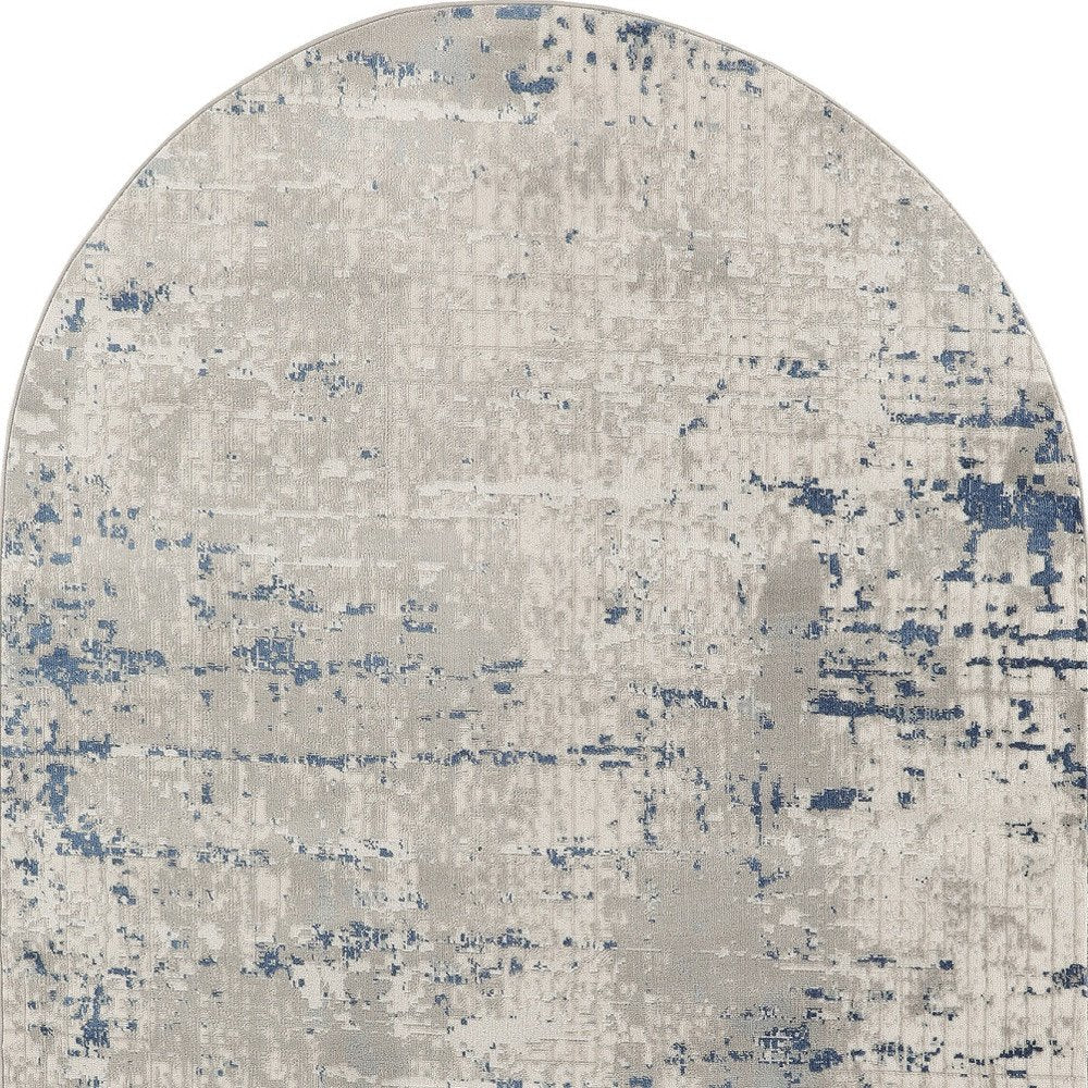 6' X 9' Gray and Ivory Abstract Power Loom Area Rug