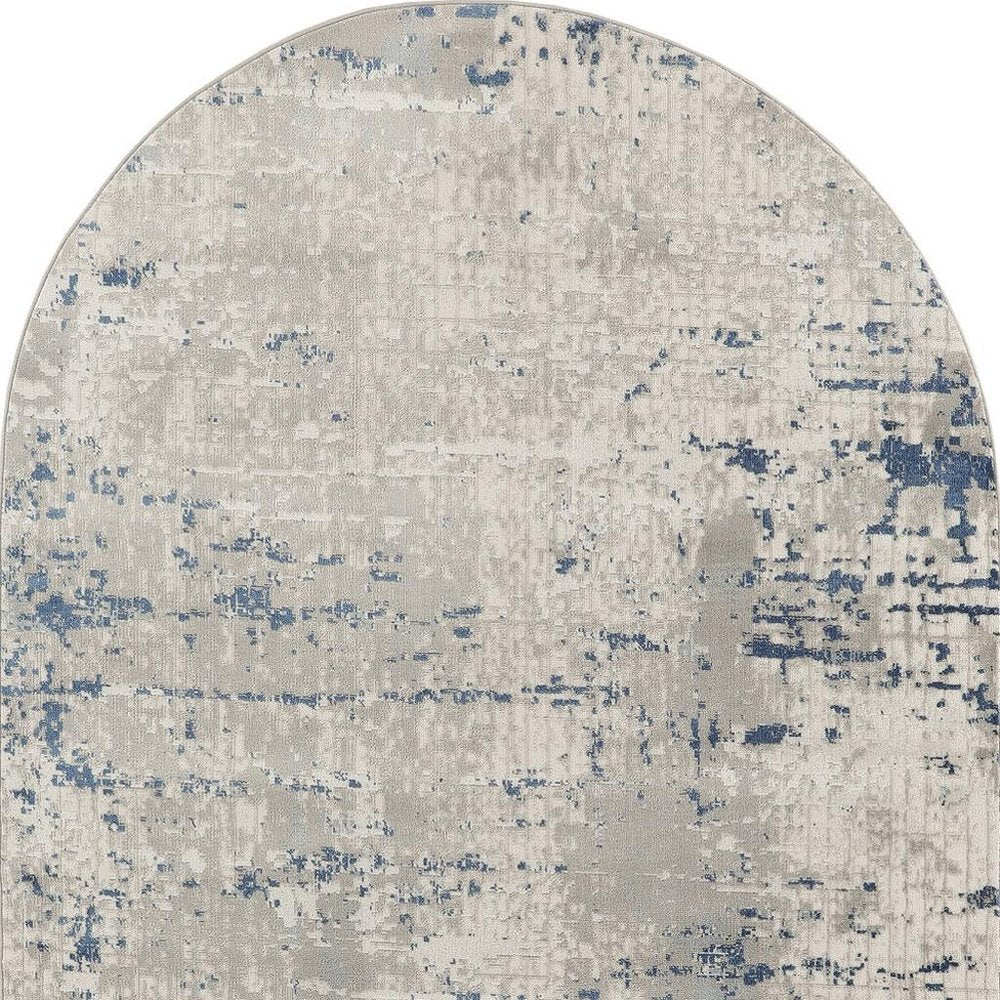 6' X 9' Gray and Ivory Abstract Power Loom Area Rug