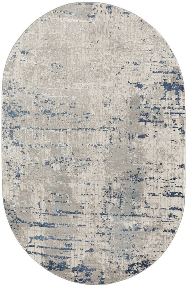 6' X 9' Gray and Ivory Abstract Power Loom Area Rug