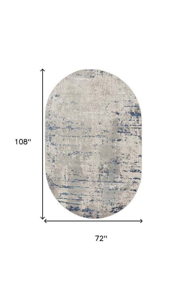 6' X 9' Gray and Ivory Abstract Power Loom Area Rug