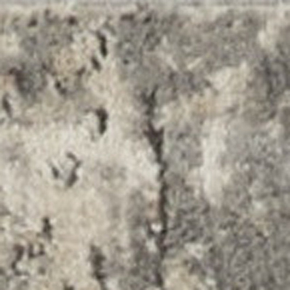 10' Beige And Gray Abstract Runner Rug