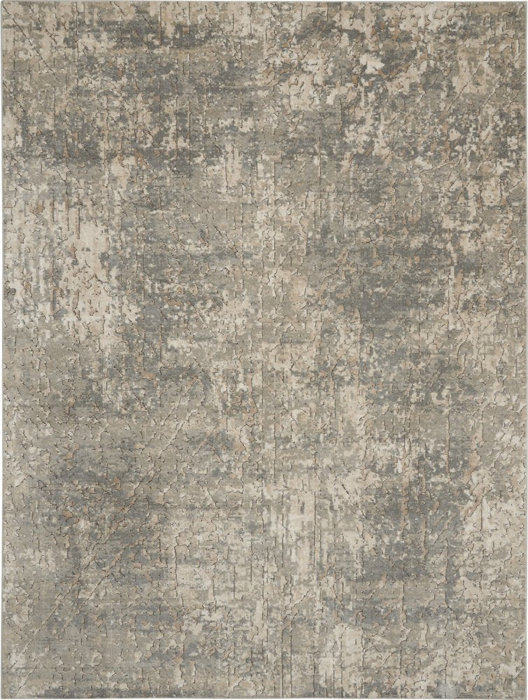 7' X 10' Beige and Gray Abstract Power Loom Area Rug