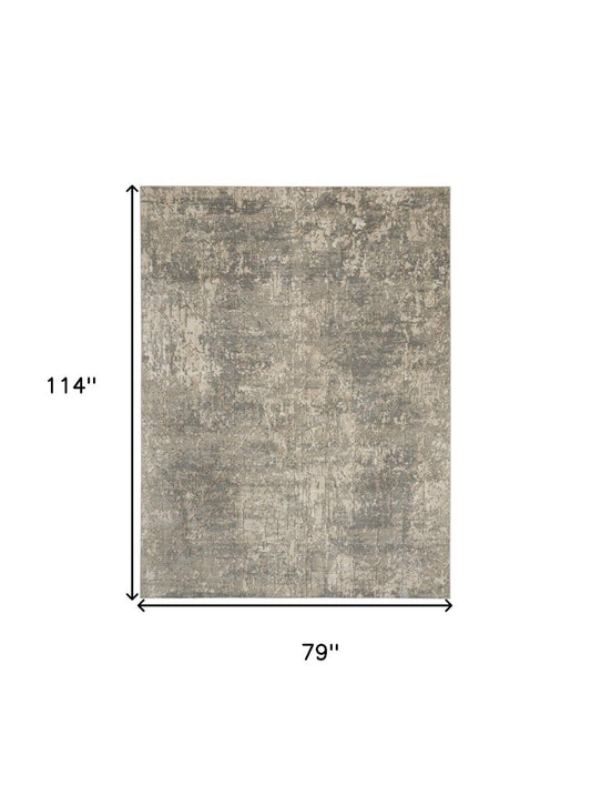 7' X 10' Beige and Gray Abstract Power Loom Area Rug