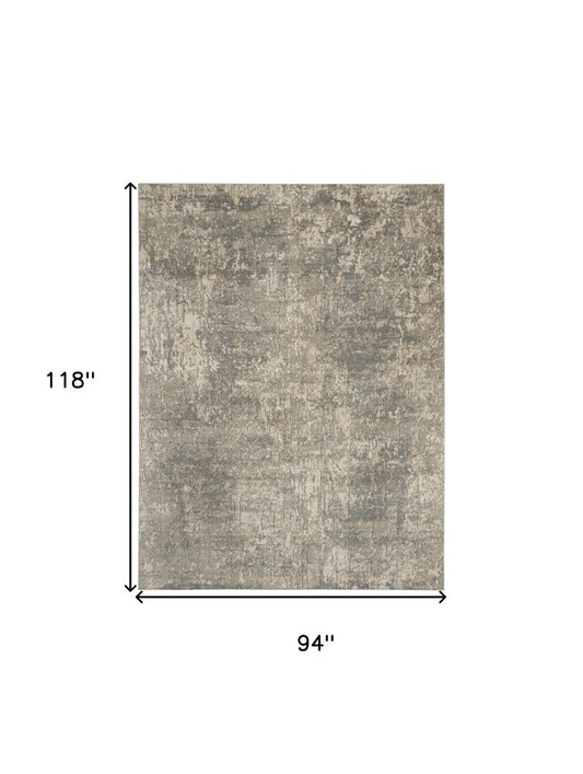 8' X 10' Beige and Gray Abstract Power Loom Area Rug