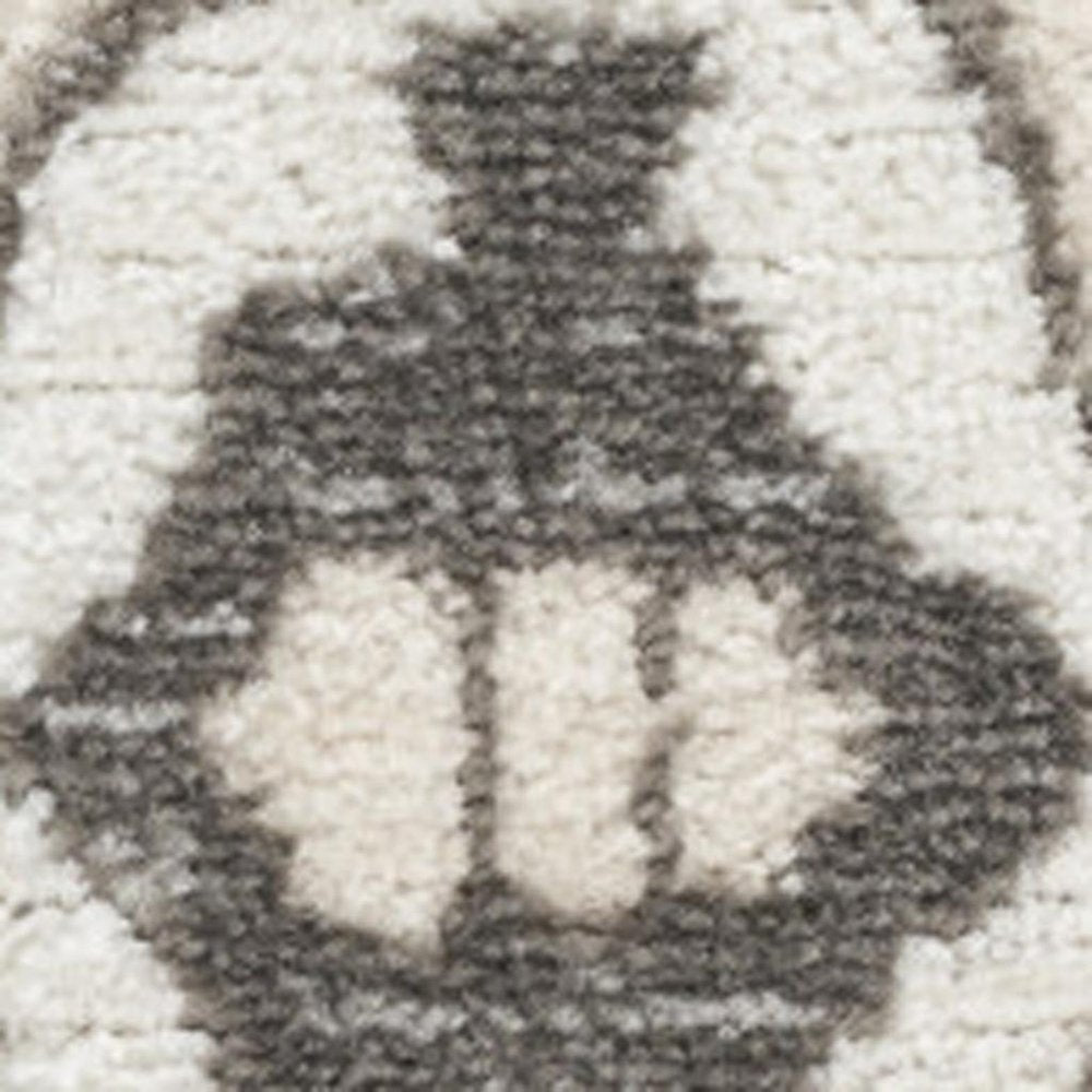 5' X 7' Gray and Ivory Medallion Power Loom Distressed Area Rug