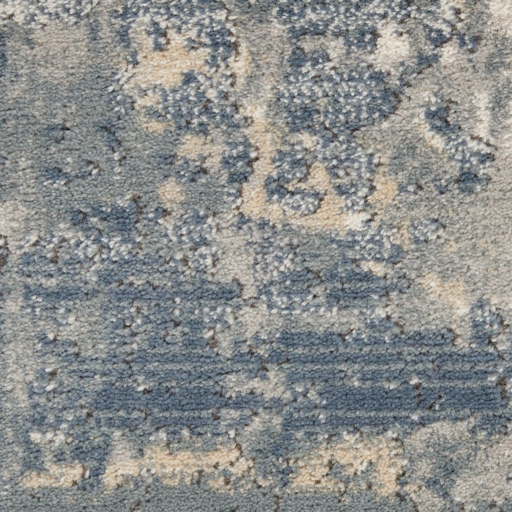 10' Beige And Gray Abstract Runner Rug