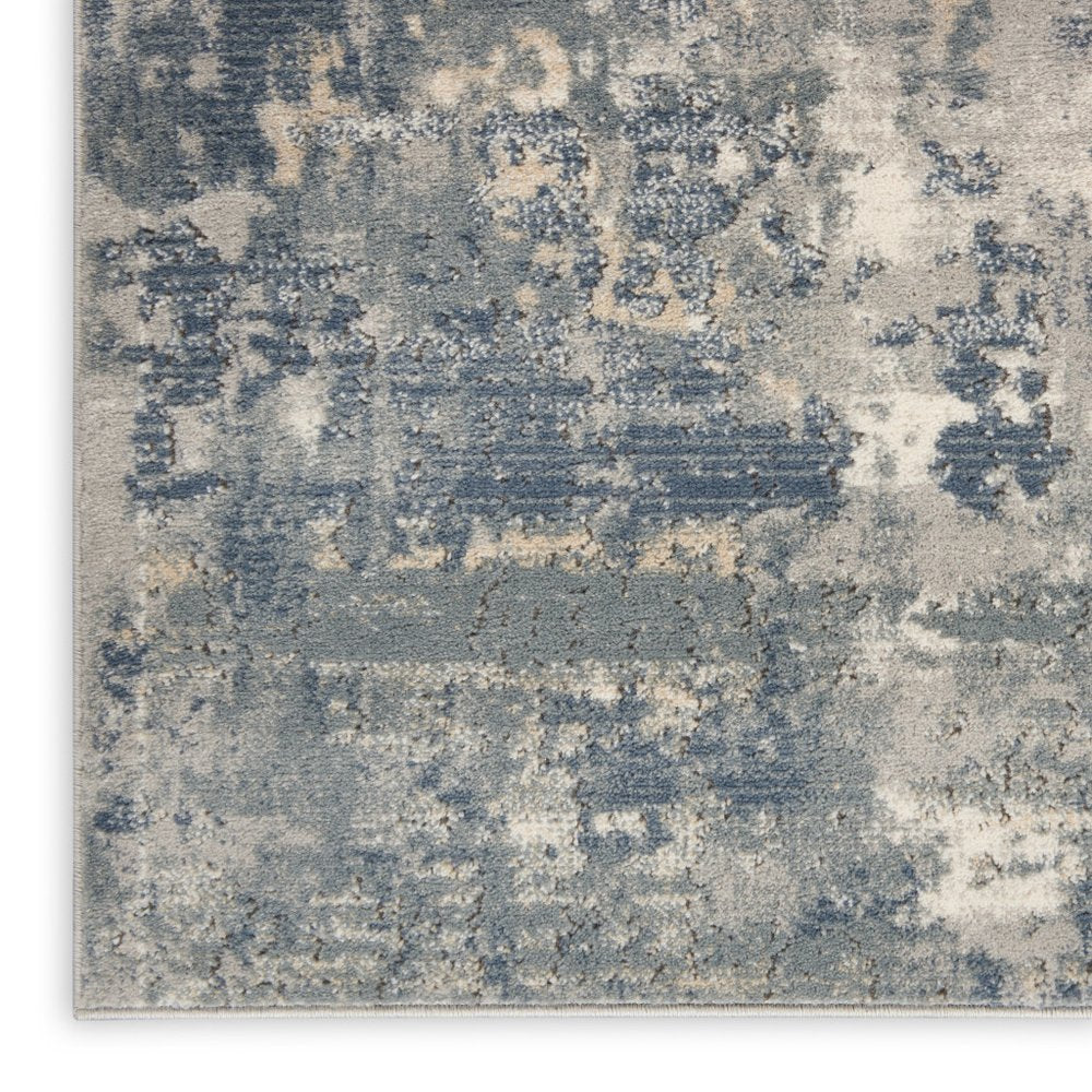 10' Beige And Gray Abstract Runner Rug