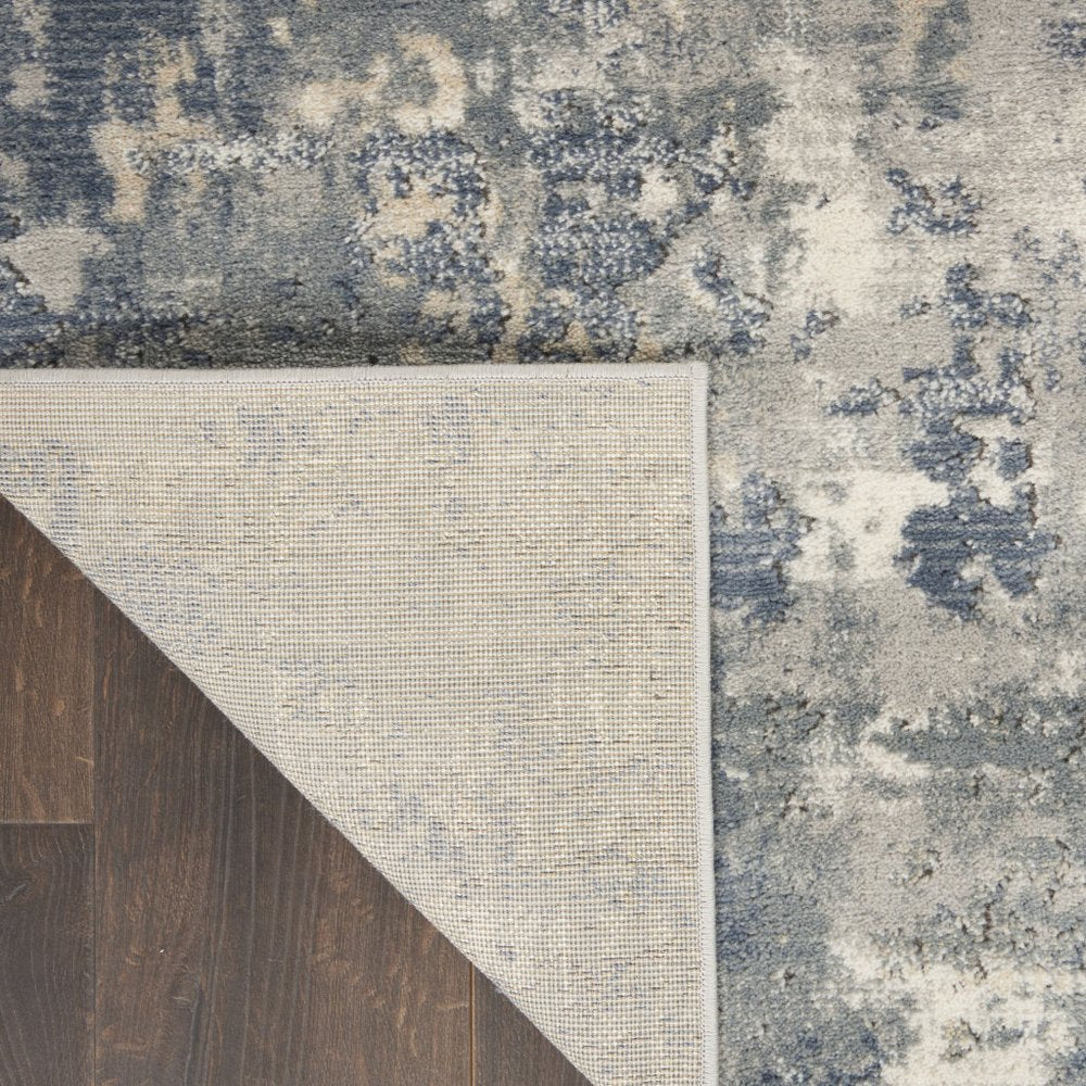 10' Beige And Gray Abstract Runner Rug