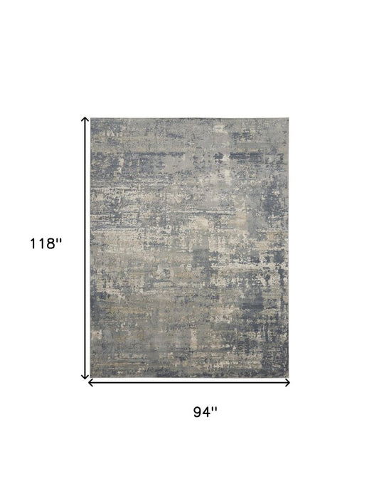 8' X 10' Beige and Gray Abstract Power Loom Area Rug