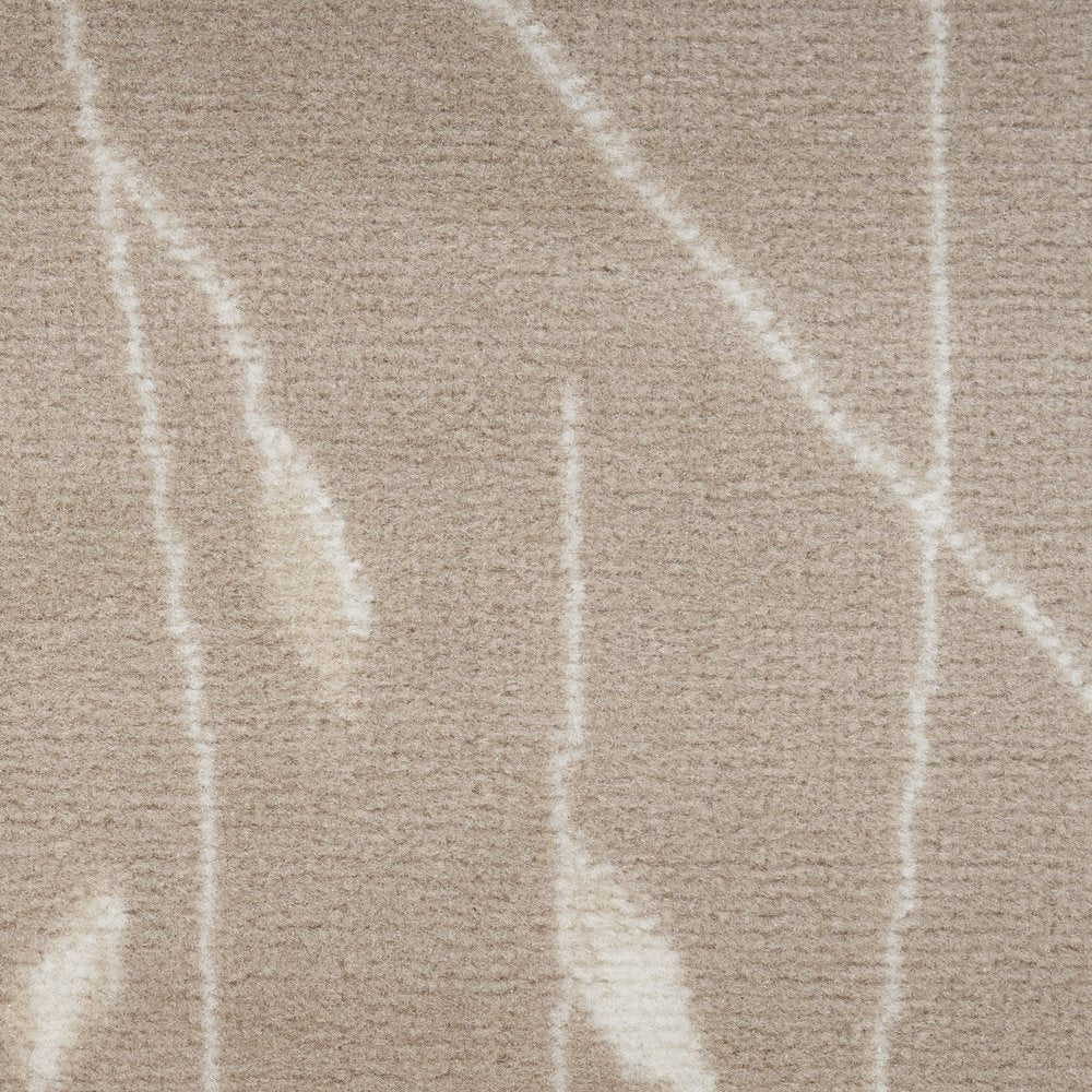 8' Beige And Ivory Floral Runner Rug