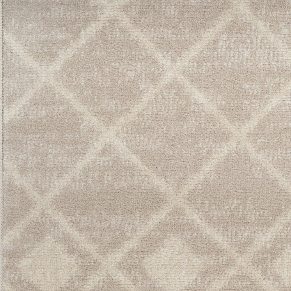 8' Beige And Ivory Moroccan Runner Rug