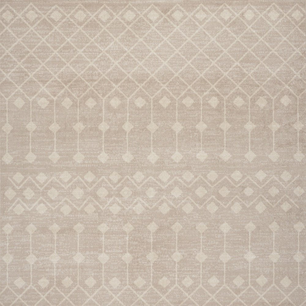 5' X 7' Beige and Ivory Moroccan Power Loom Area Rug