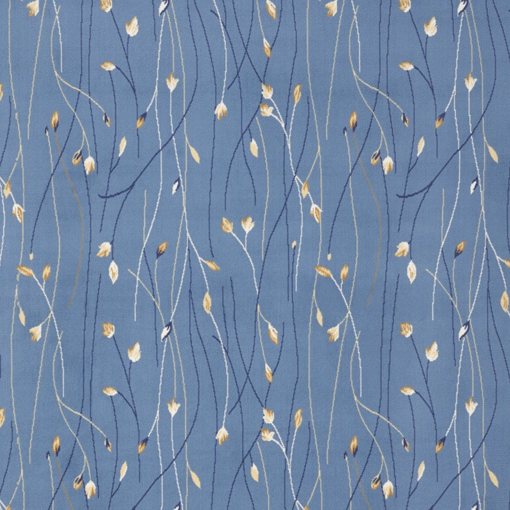 7' X 10' Blue and Beige Floral Power Loom Area Rug