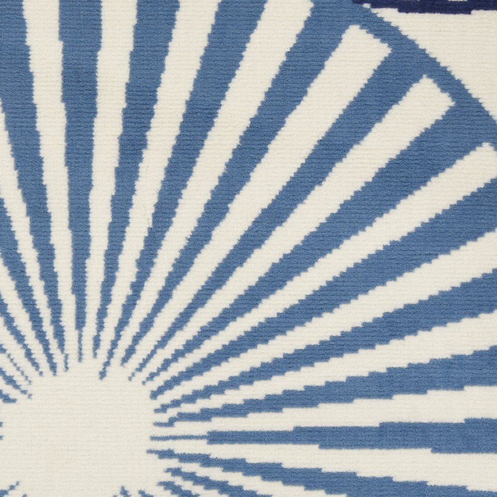 4' X 6' Blue and Ivory Geometric Power Loom Area Rug