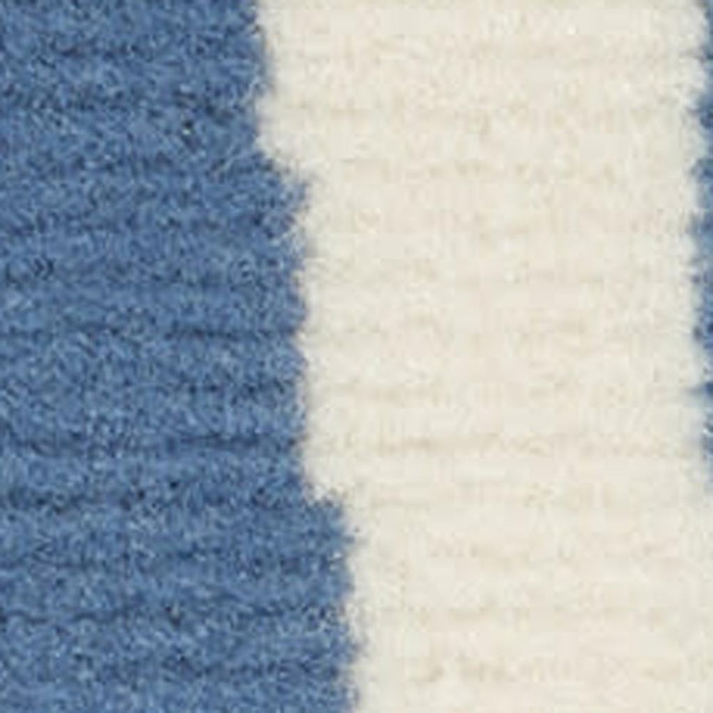 5' X 7' Blue and Ivory Geometric Power Loom Area Rug