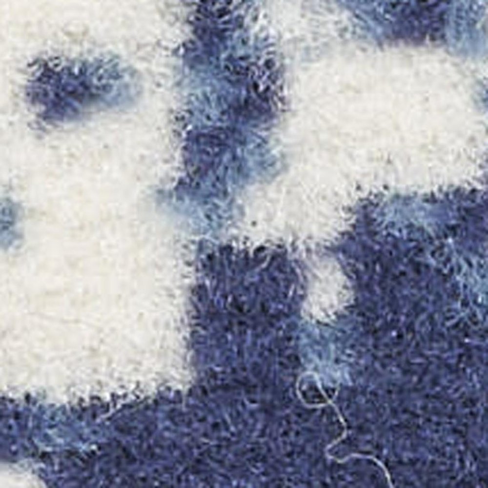 8' Blue And Ivory Abstract Runner Rug