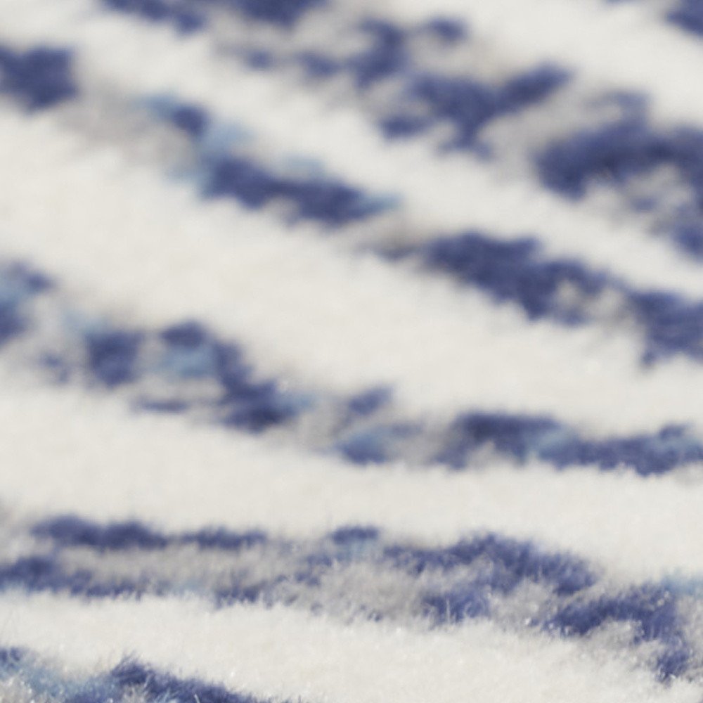 8' Blue And Gray Striped Runner Rug