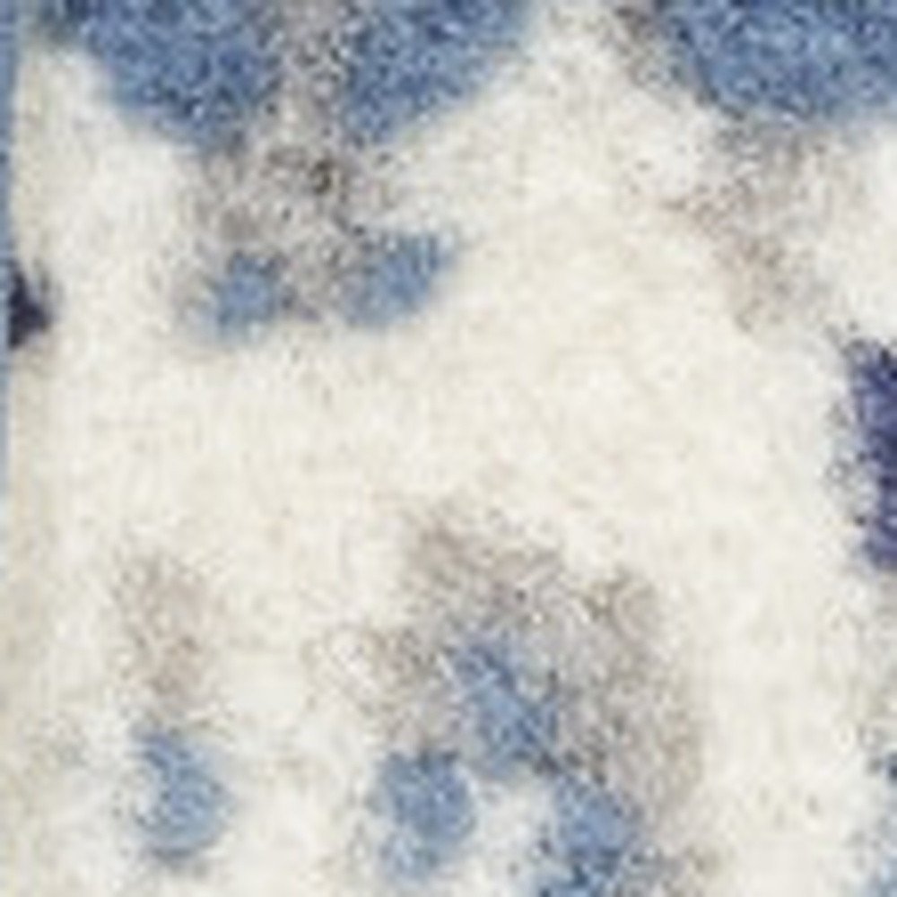 8' X 10' Blue and Ivory Abstract Power Loom Area Rug