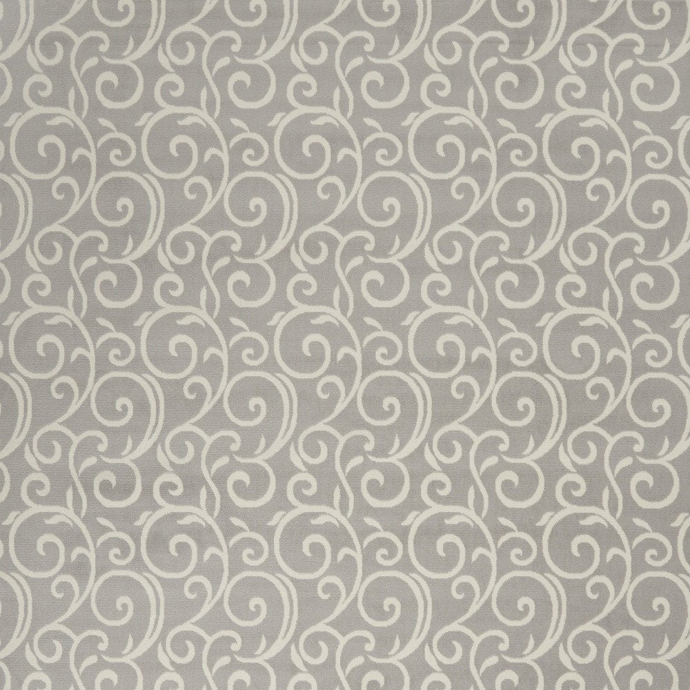 7' X 10' Gray and Ivory Floral Vines Power Loom Area Rug