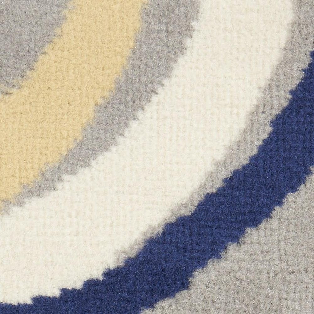 6' X 9' Gray and Blue Geometric Power Loom Area Rug