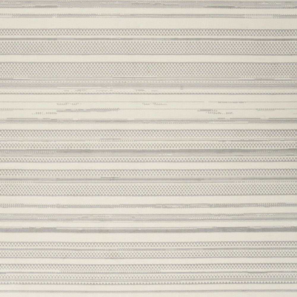 5' X 7' Gray and Ivory Striped Power Loom Distressed Area Rug
